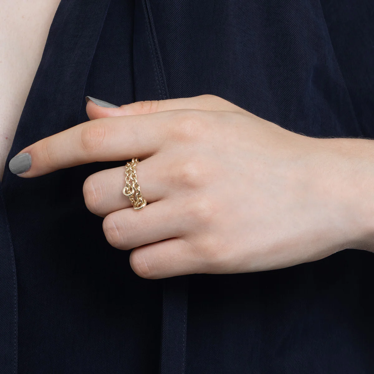 18K ALL ABOUT BASICS Chain Ring Medium size - Image 5