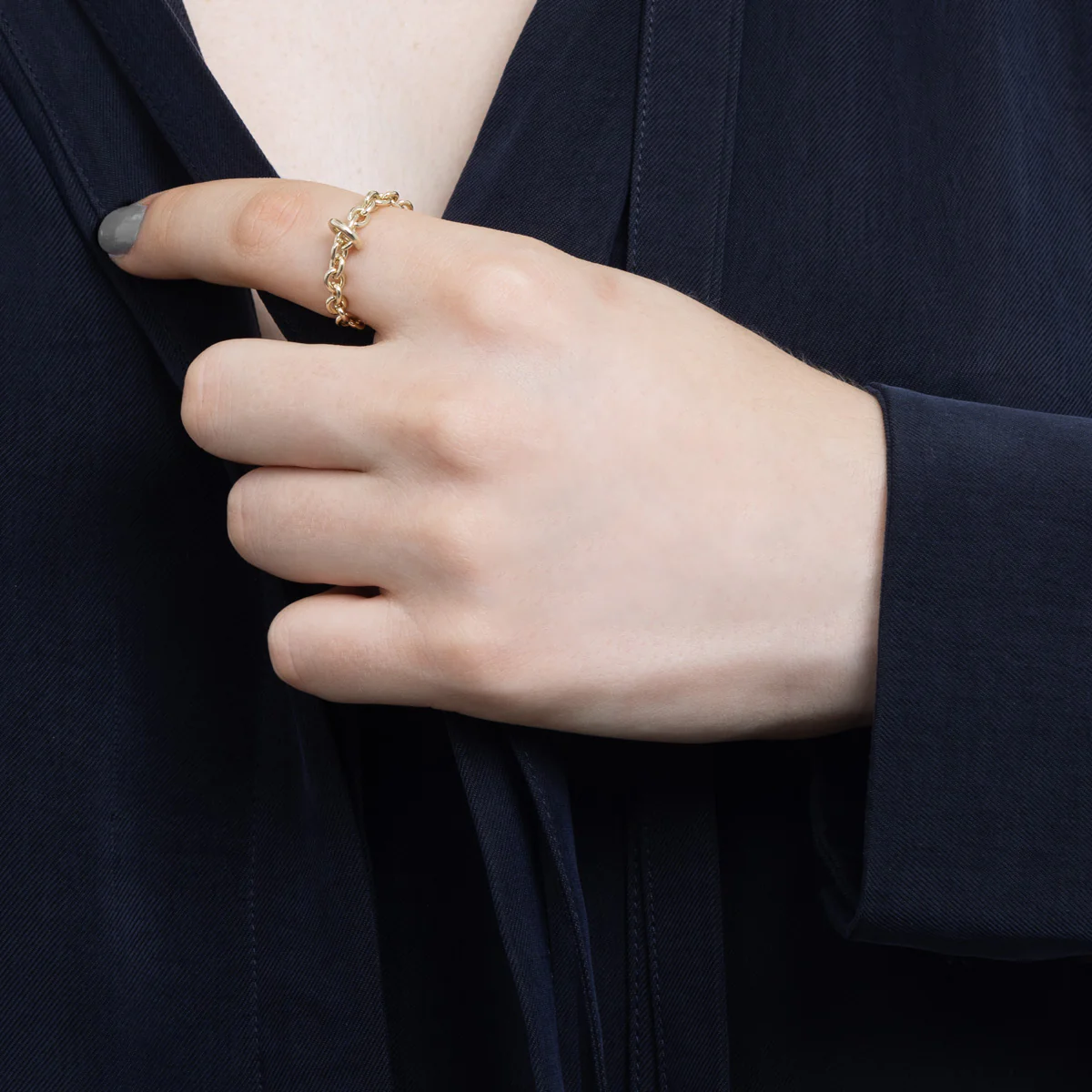 18K ALL ABOUT BASICS Chain Ring Large size - Image 2
