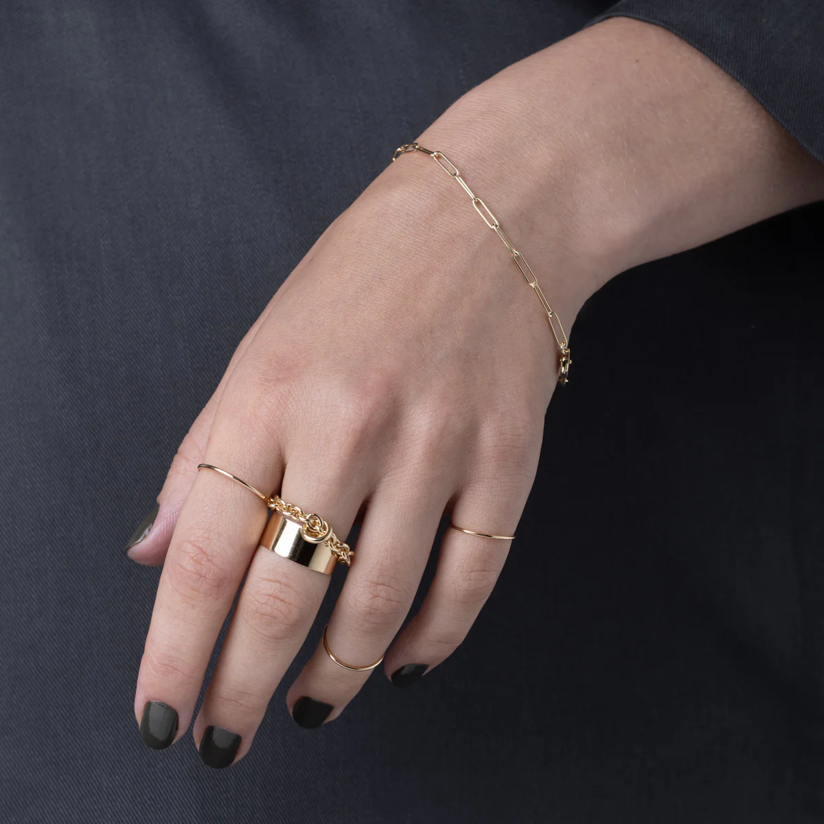 18K ALL ABOUT BASICS Chain Ring Large size - Image 5