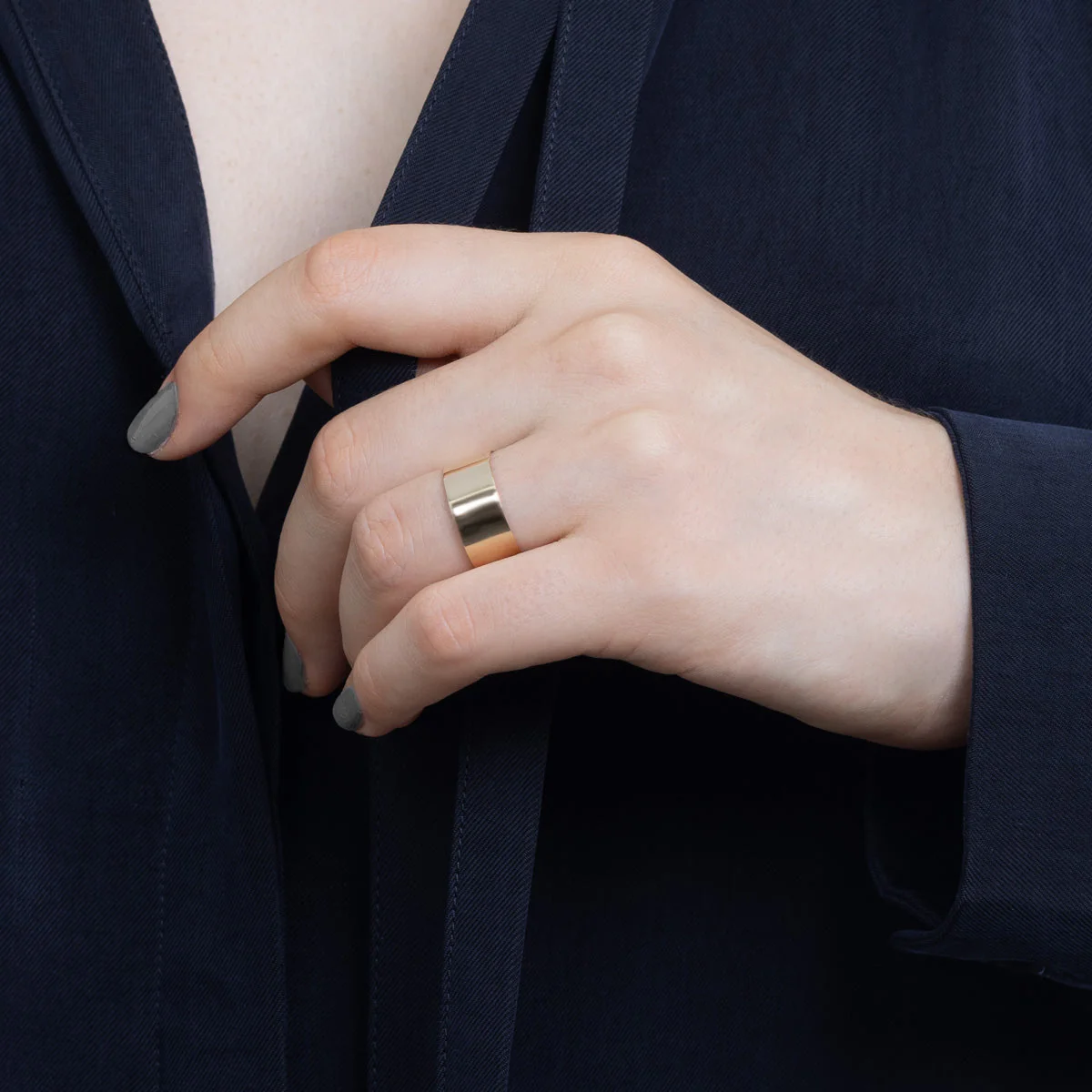 【Made-To-Order】18K ALL ABOUT BASICS Flat Wide Band Ring - Image 2