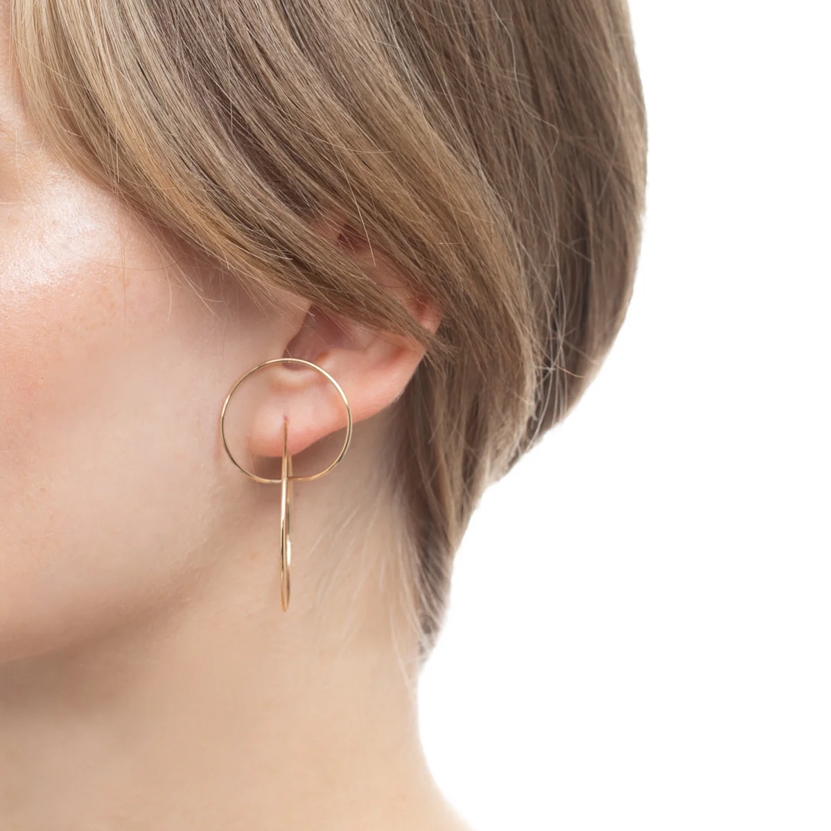ALL ABOUT BASICS Double Hoop Floating Earring Medium size - Image 5