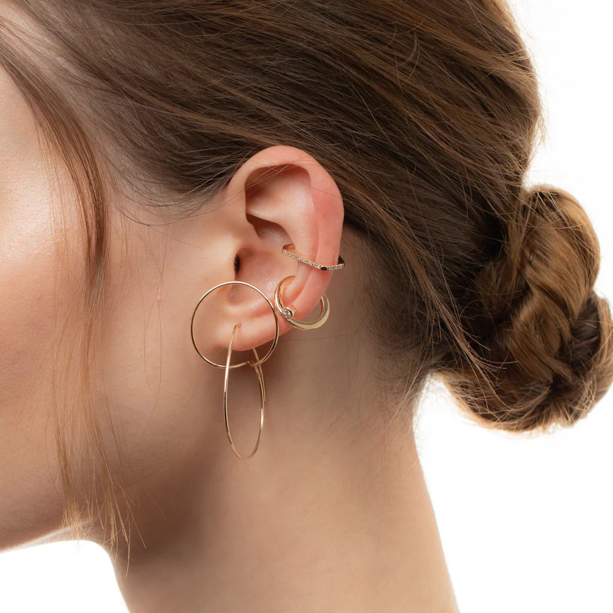ALL ABOUT BASICS Double Hoop Floating Earring Medium size - Image 8