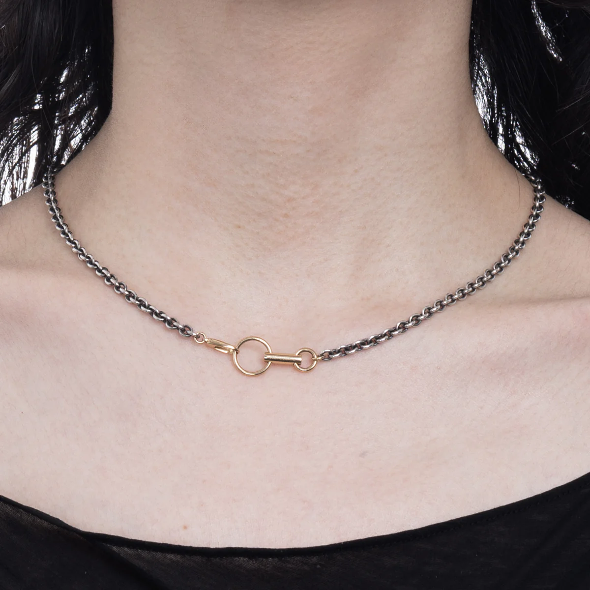 PIPISTRELLO Double Ring Chain Necklace - Image 2