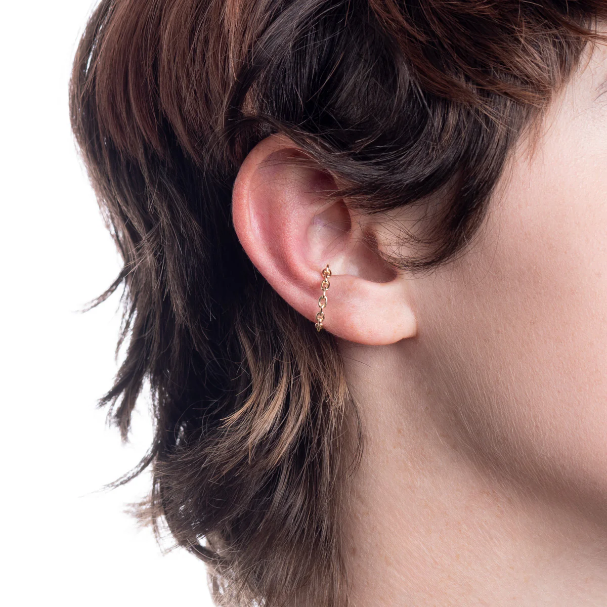 ALL ABOUT BASICS Oblong Chain Ear Cuff Small size - Image 4