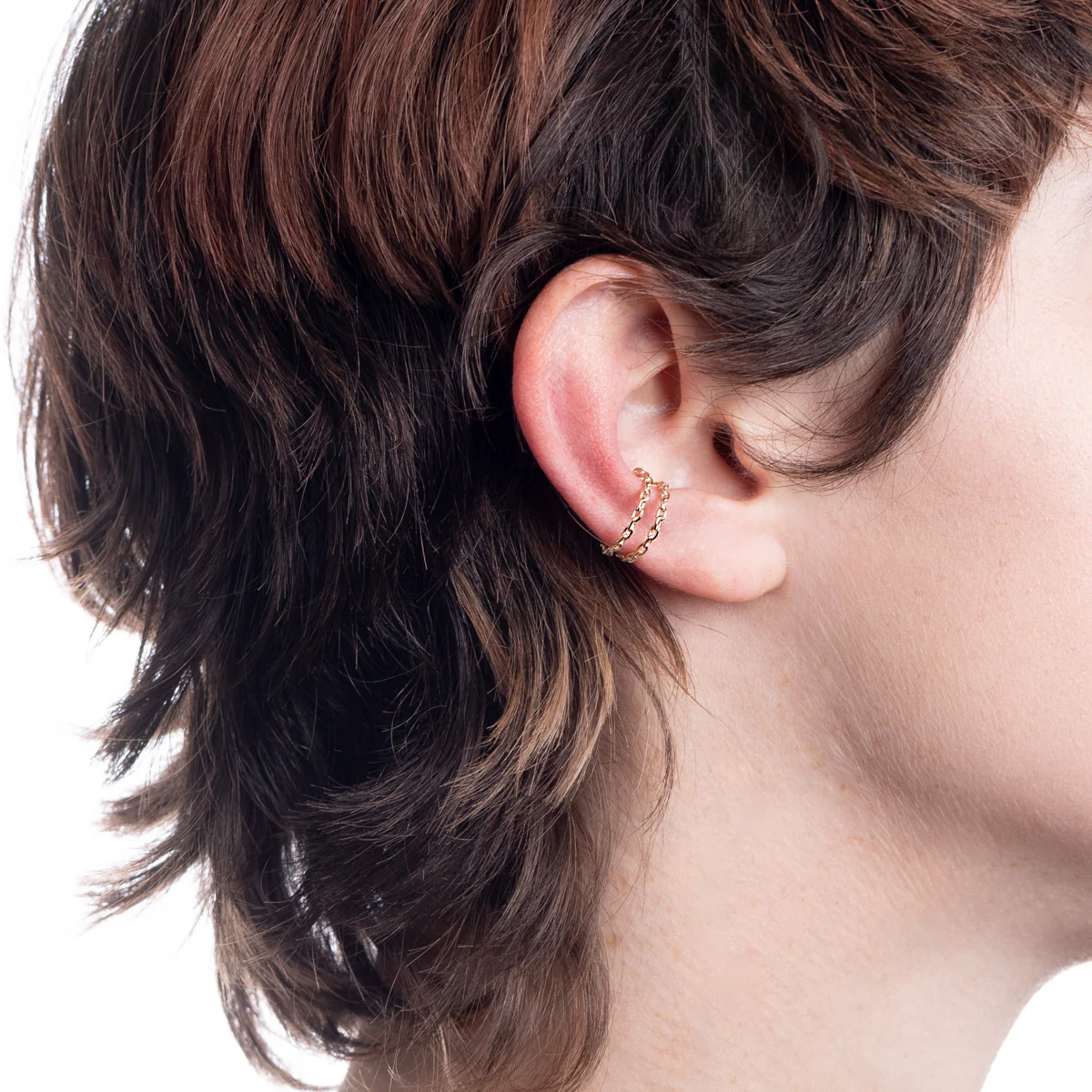ALL ABOUT BASICS Double Line Chain Ear Cuff Medium size - Image 2