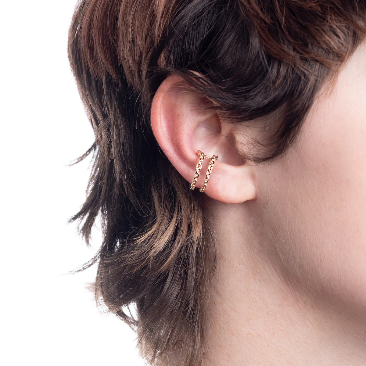 ALL ABOUT BASICS Double Line Chain Ear Cuff Medium size - Image 5