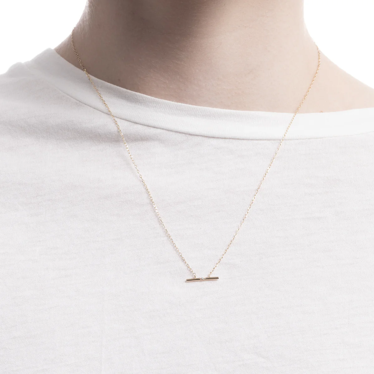 ALL ABOUT BASICS Diamond  Bar Necklace - Image 2