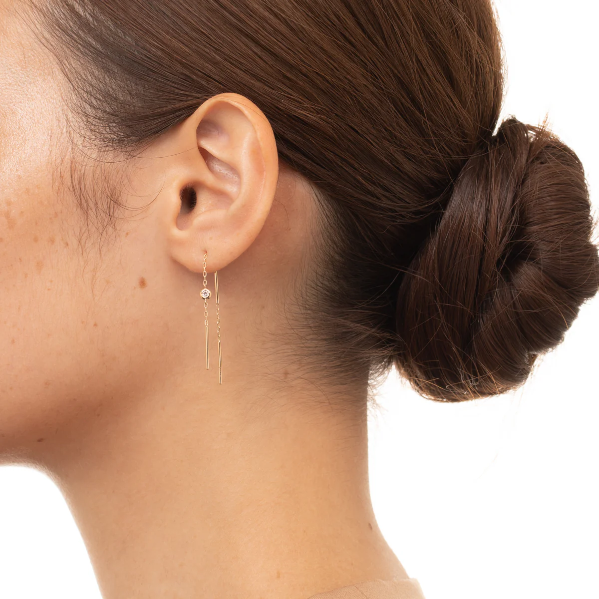 ALL ABOUT BASICS Toggle Diamond Chain Earring - Image 2