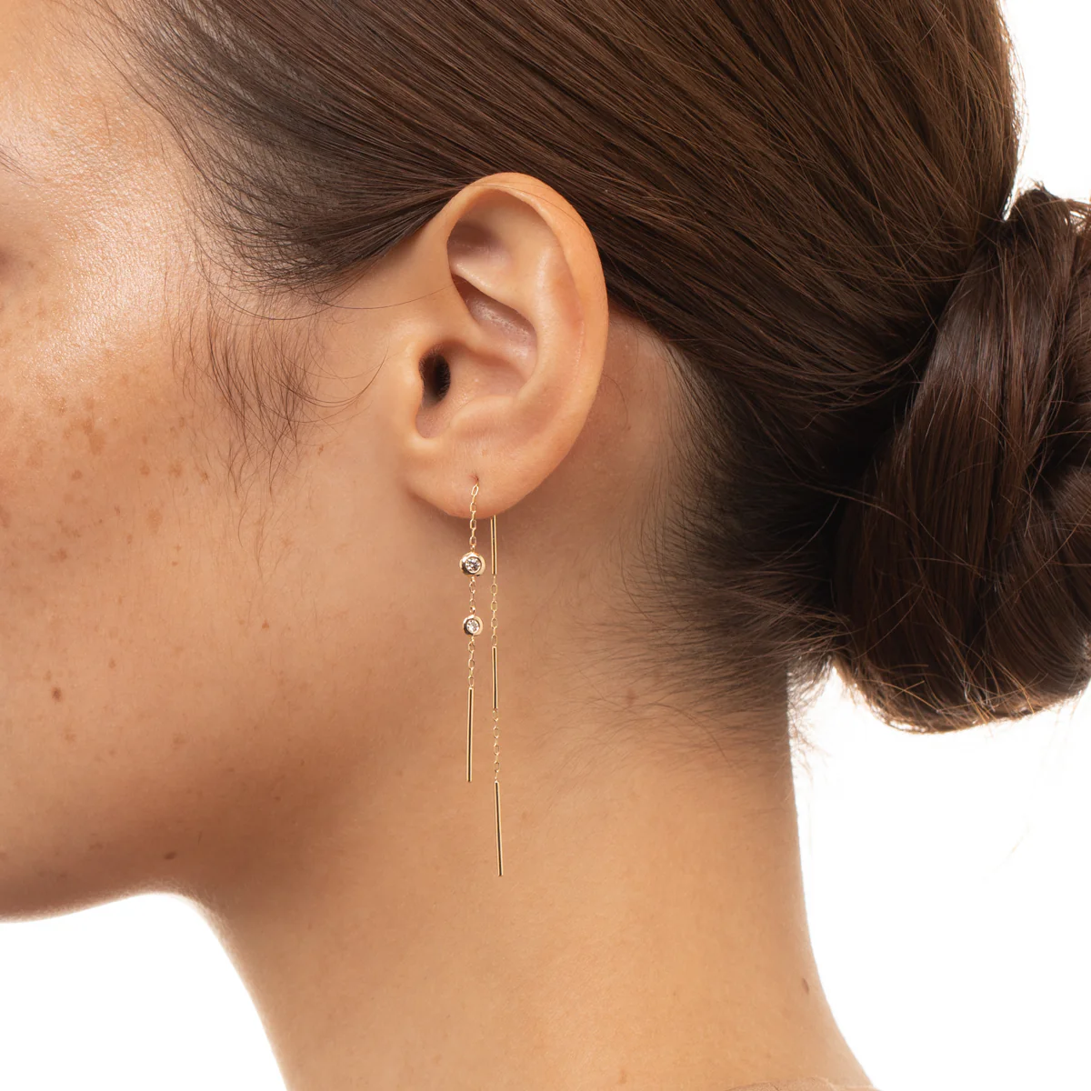 ALL ABOUT BASICS Toggle Diamond Chain Earring - Image 2