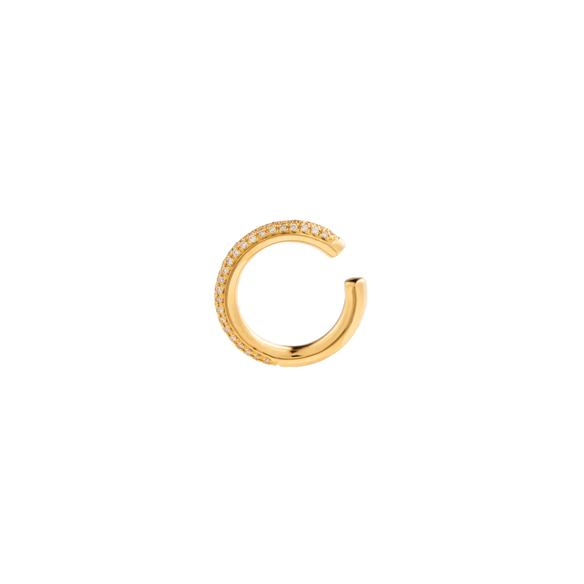 【Made-To-Order】 18K ALL ABOUT BASICS 3-Row Pavé Diamond Ear Cuff Medium size - Image 4