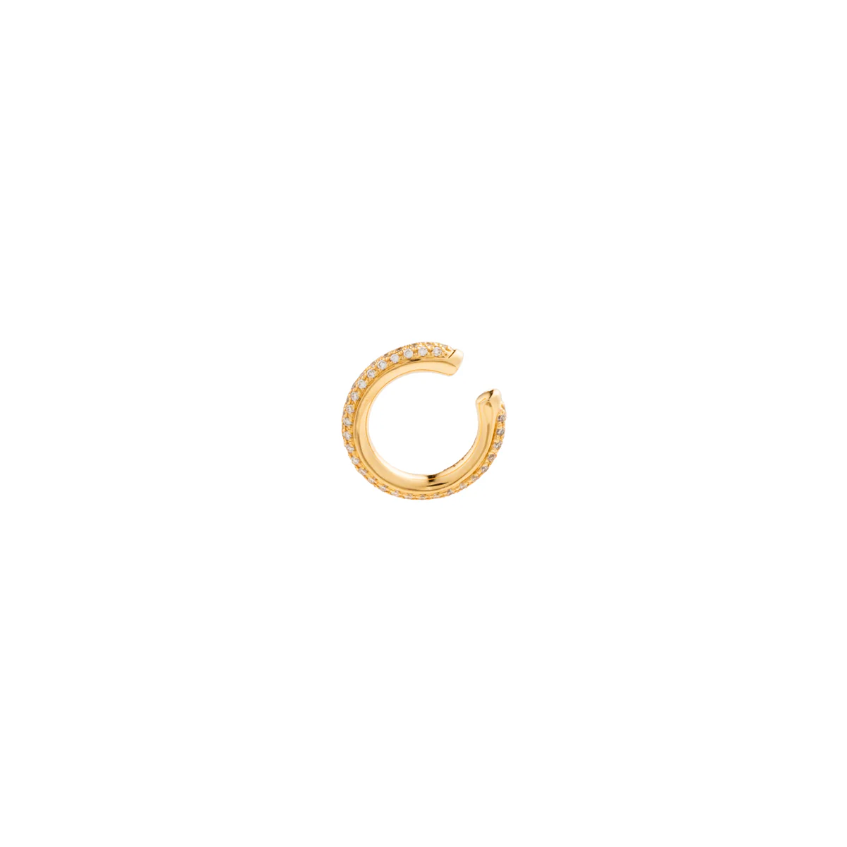 18K ALL ABOUT BASICS 3-Row Pavé Diamond Ear Cuff Small size - Image 6