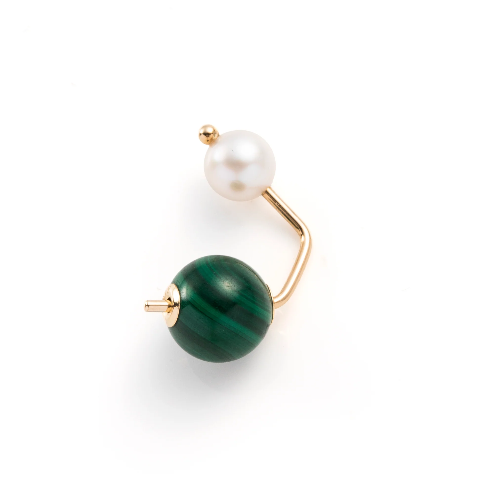 BUMBLE BEE Akoya Pearl Malachite Earring - Image 3