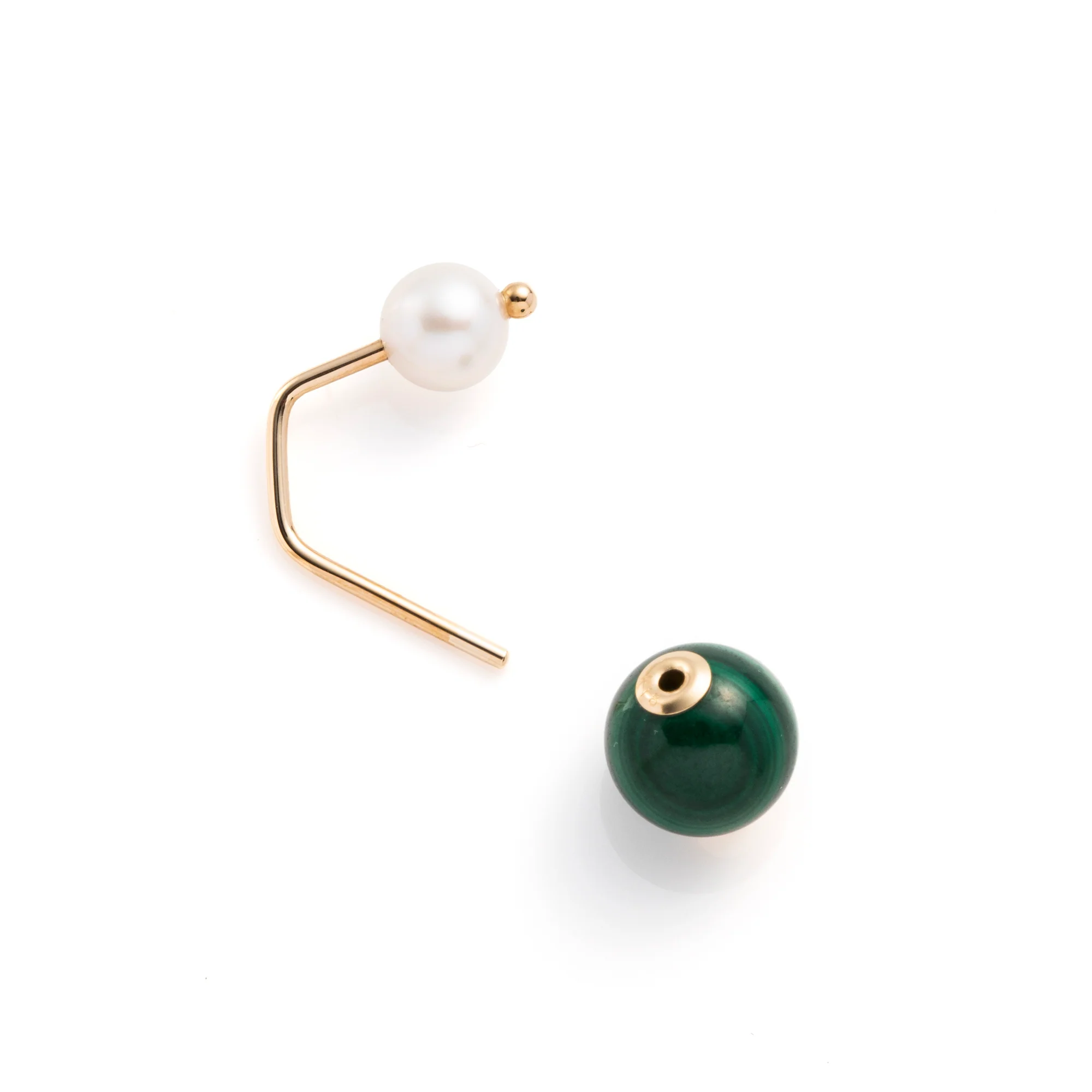 BUMBLE BEE Akoya Pearl Malachite Earring - Image 4