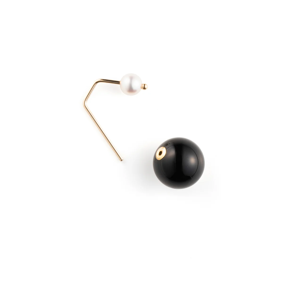 【Made-To-Order】BUMBLE BEE Akoya Pearl Earring w/ Onyx Backing - Image 3