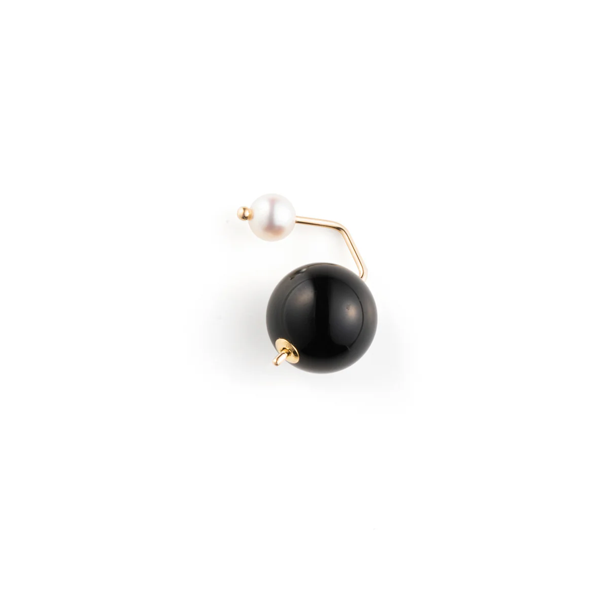【Made-To-Order】BUMBLE BEE Akoya Pearl Earring w/ Onyx Backing - Image 4