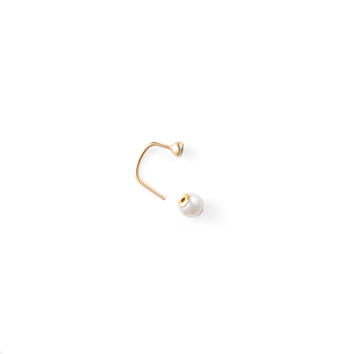 BUMBLE BEE Diamond Earring w/ Akoya Pearl Backing - Image 4