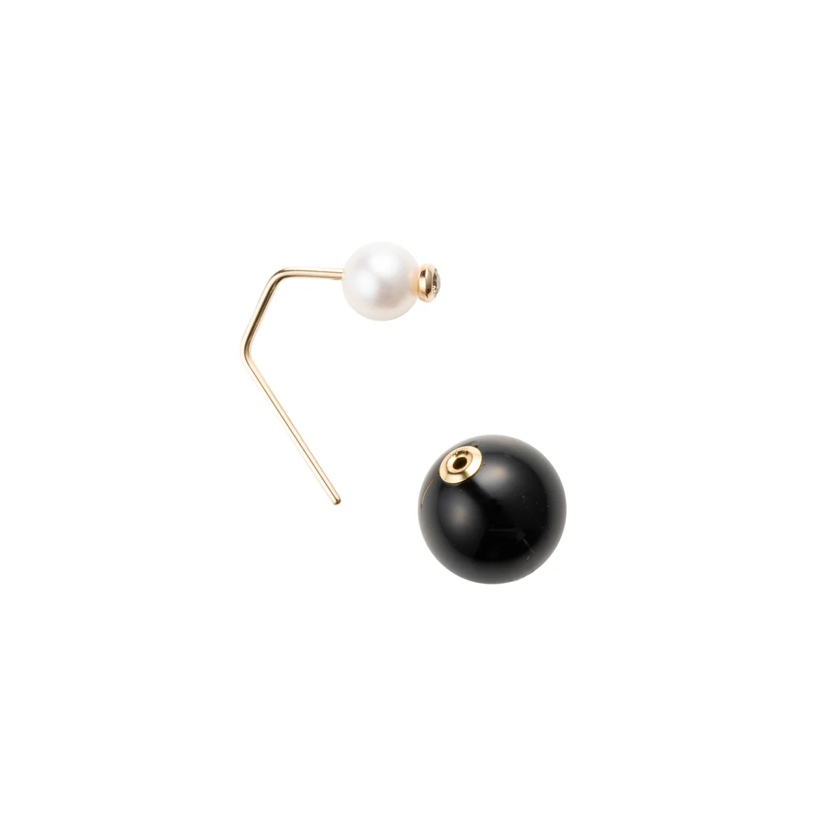 BELUGA Diamond Pearl Earring with Onyx Backing - Image 4