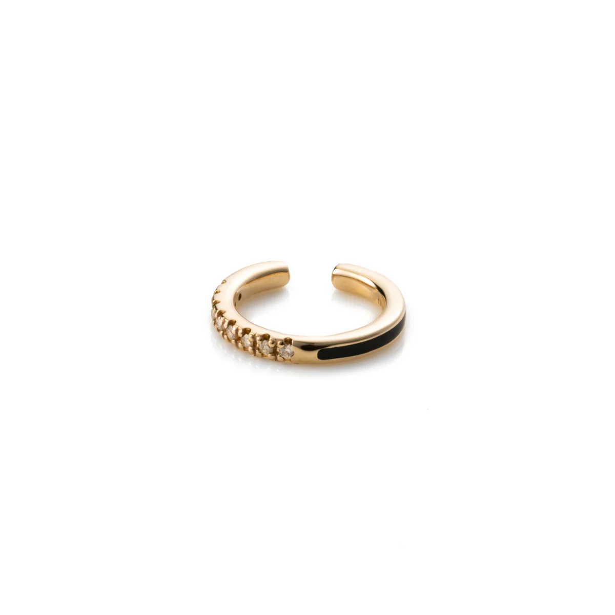 BIRD OF PARADISE Diamond Ear Cuff in Jet Black - Image 3