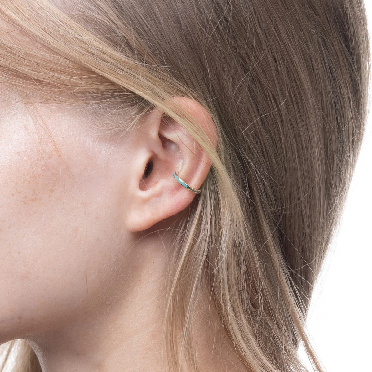 BIRD OF PARADISE Diamond Ear Cuff in Izmir Blue - Image 5