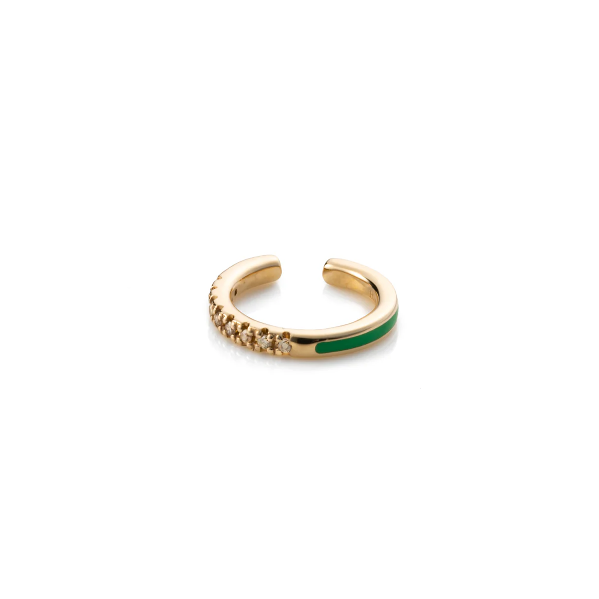 BIRD OF PARADISE Diamond Ear Cuff in Chameleon Green - Image 3