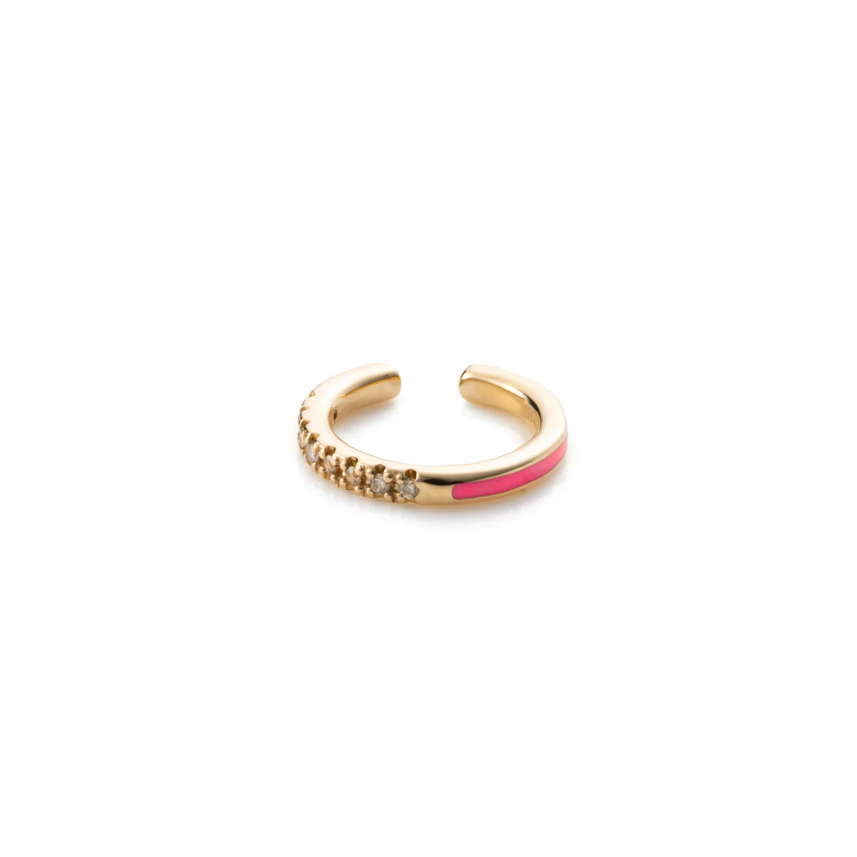 BIRD OF PARADISE Diamond Ear Cuff in Neon Rose - Image 3