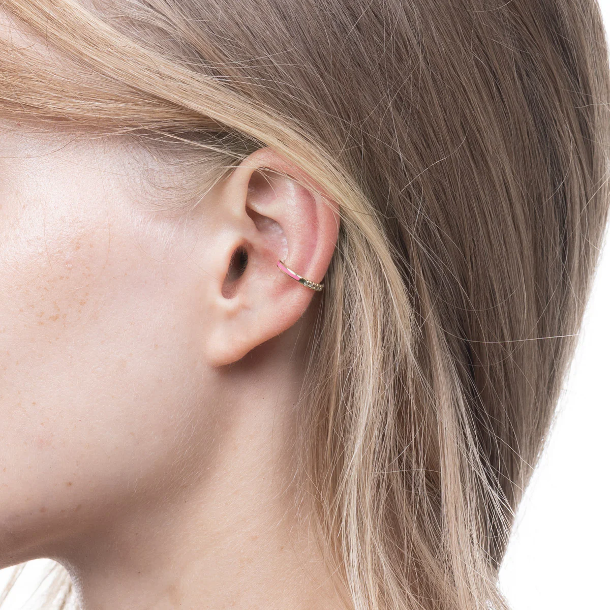 BIRD OF PARADISE Diamond Ear Cuff in Neon Rose - Image 5