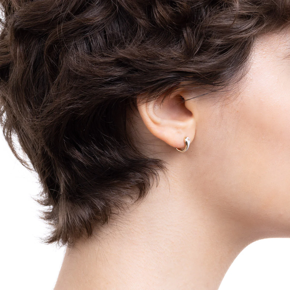 BIRD OF PARADISE Half Hoop Earring in Ivory White - Image 4