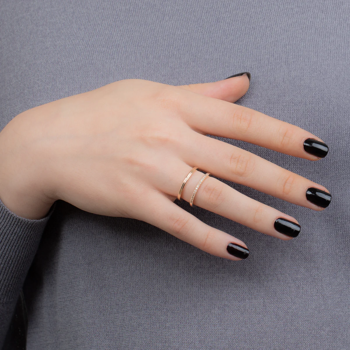 【Made-To-Order】 BELUGA Diamond Double Line Ring - Image 2