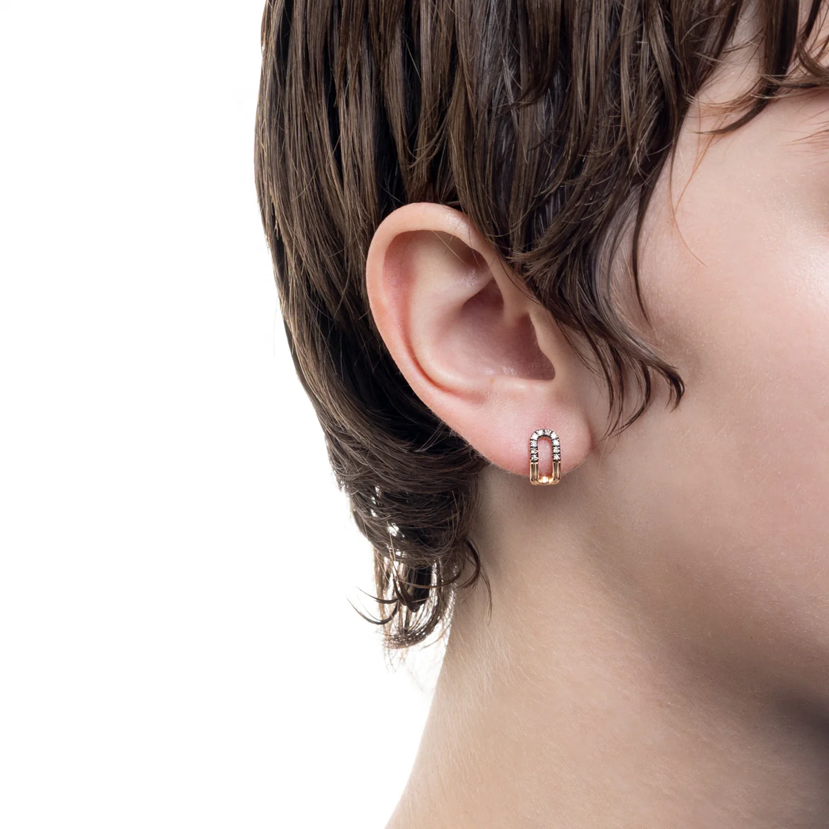 BELUGA Oblong Diamond Earring Black Ruthenium Plated - Image 4