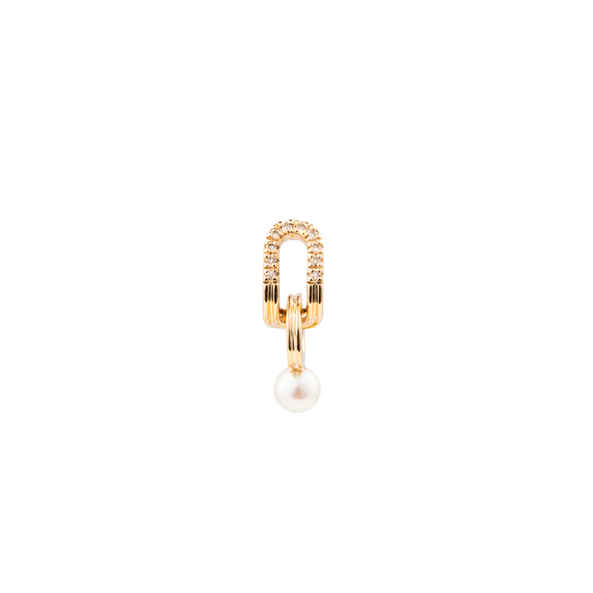 BELUGA Oblong Diamond Pearl Earring - Image 3