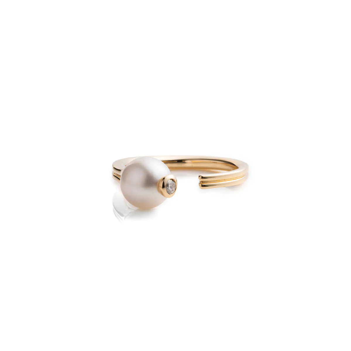 【Made-To-Order】 BELUGA Akoya Pearl Diamond Ring - Image 3