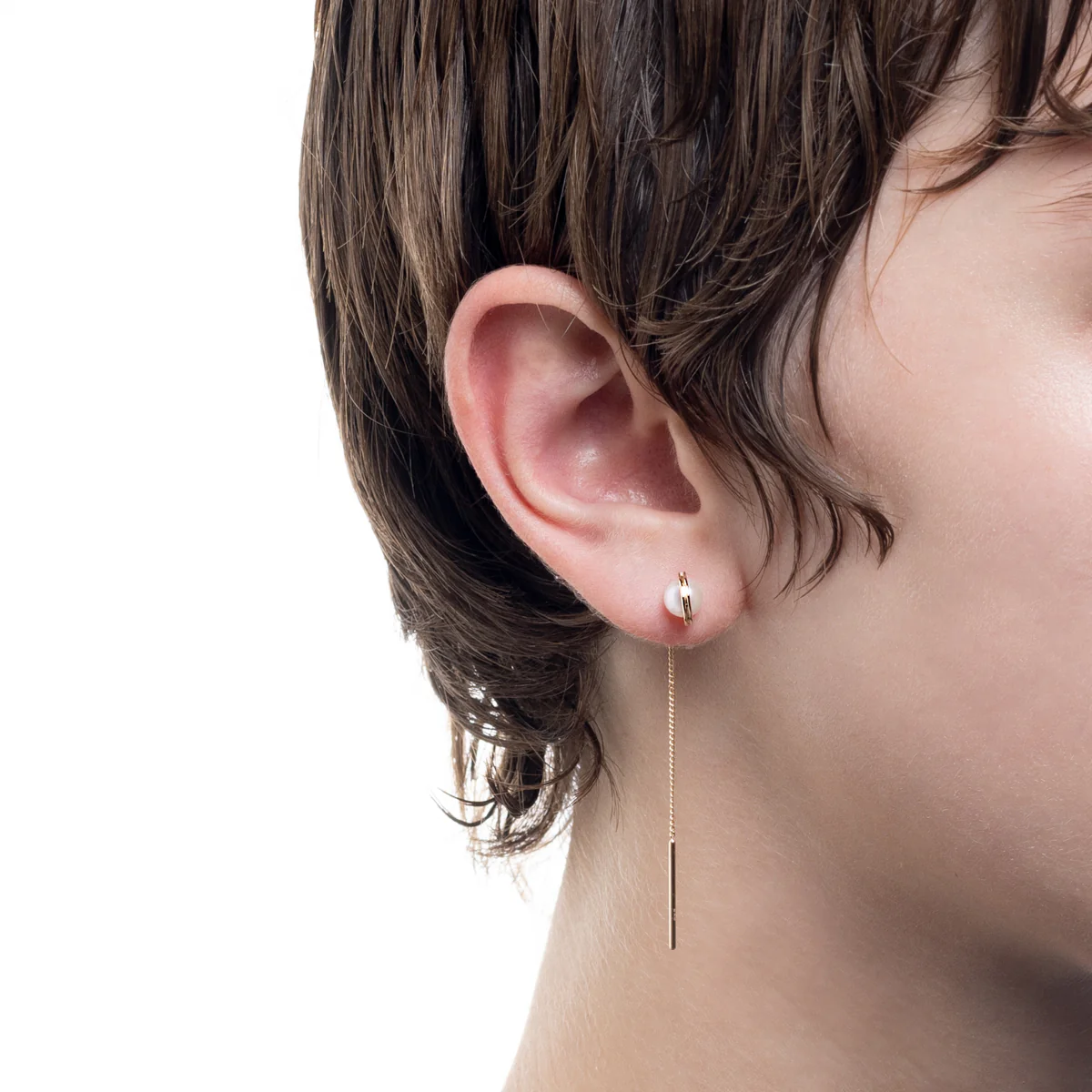 Mini BELUGA Akoya Pearl Chain Earring - Image 4
