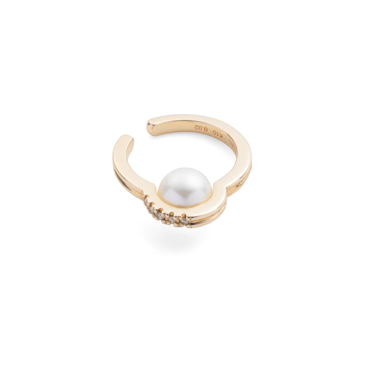 Mini BELUGA Diamond Akoya Pearl Ear Cuff - Image 3