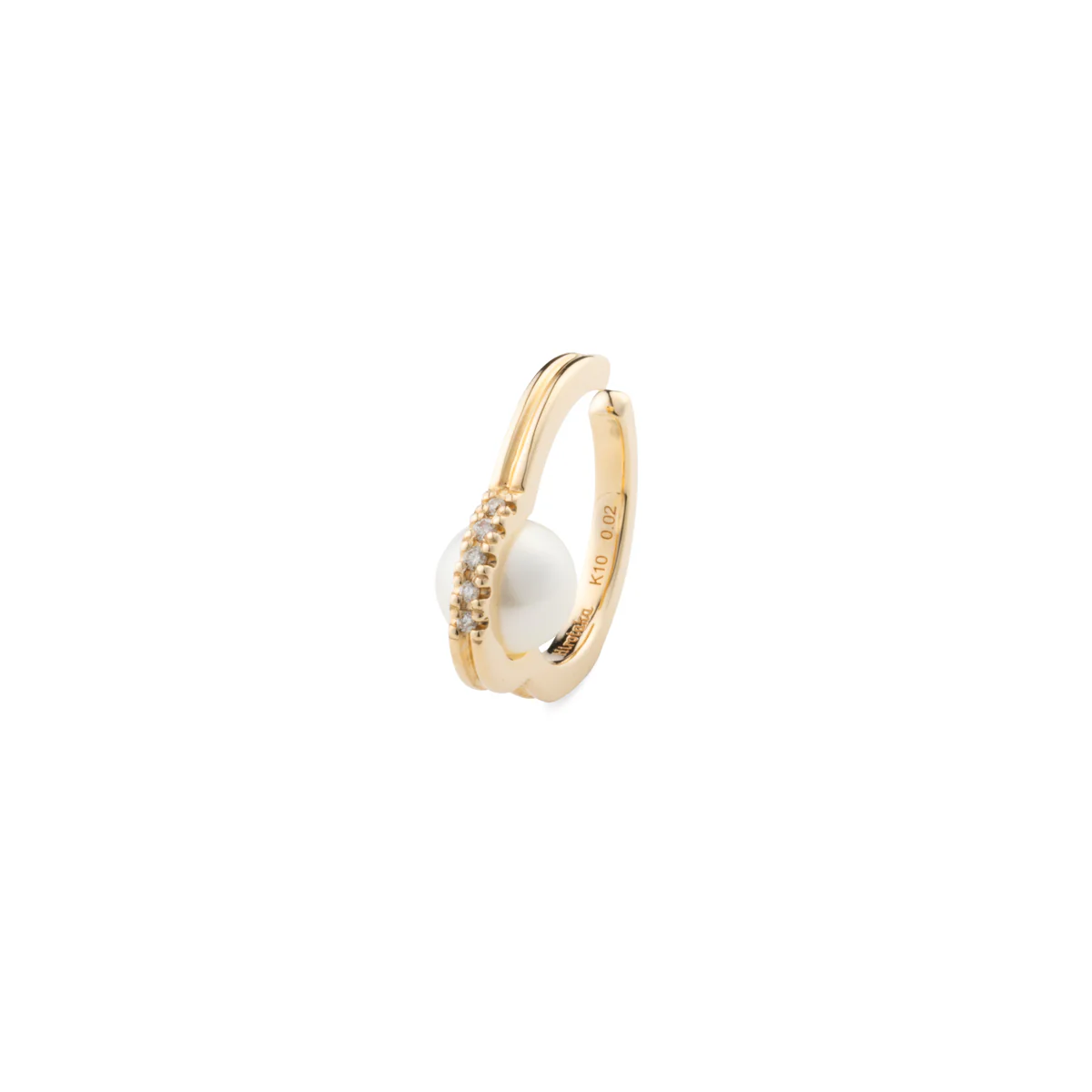Mini BELUGA Diamond Akoya Pearl Ear Cuff - Image 4
