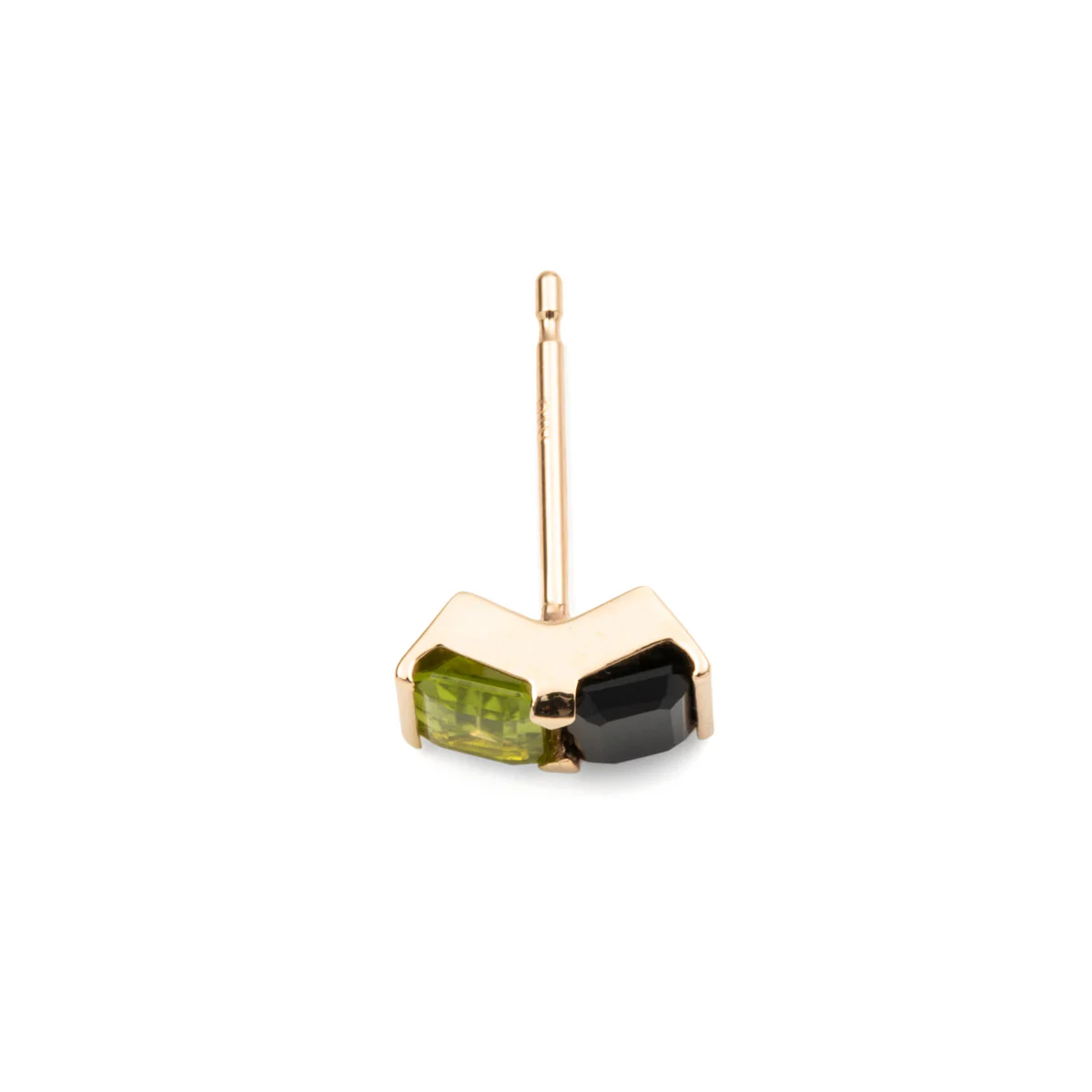 BIRD OF PARADISE Stud Earring Onyx & Peridot - Image 3
