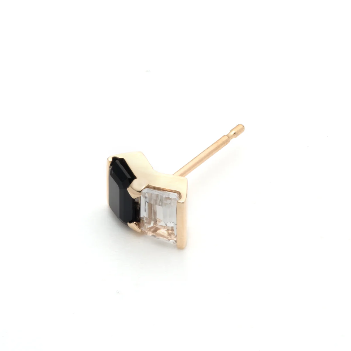 BIRD OF PARADISE Stud Earring Onyx & White Topaz - Image 3