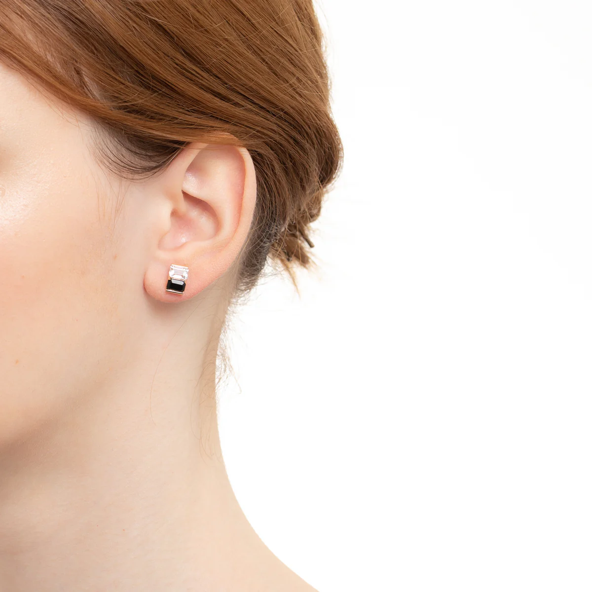 BIRD OF PARADISE Stud Earring Onyx & White Topaz - Image 6