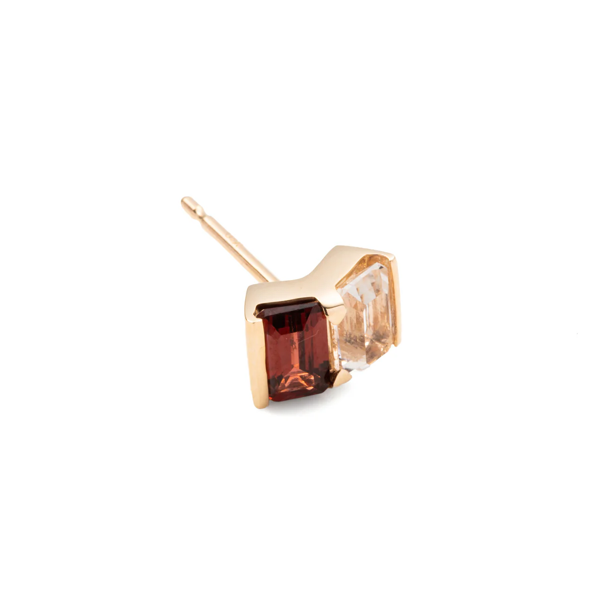BIRD OF PARADISE Stud Earring Garnet & White Topaz - Image 3