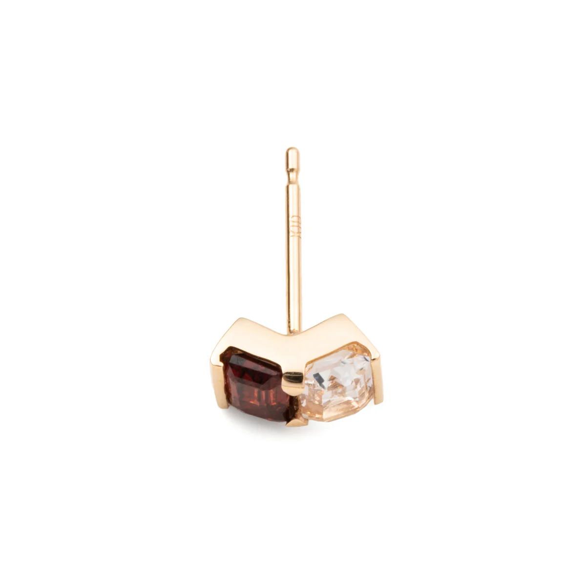 BIRD OF PARADISE Stud Earring Garnet & White Topaz - Image 4