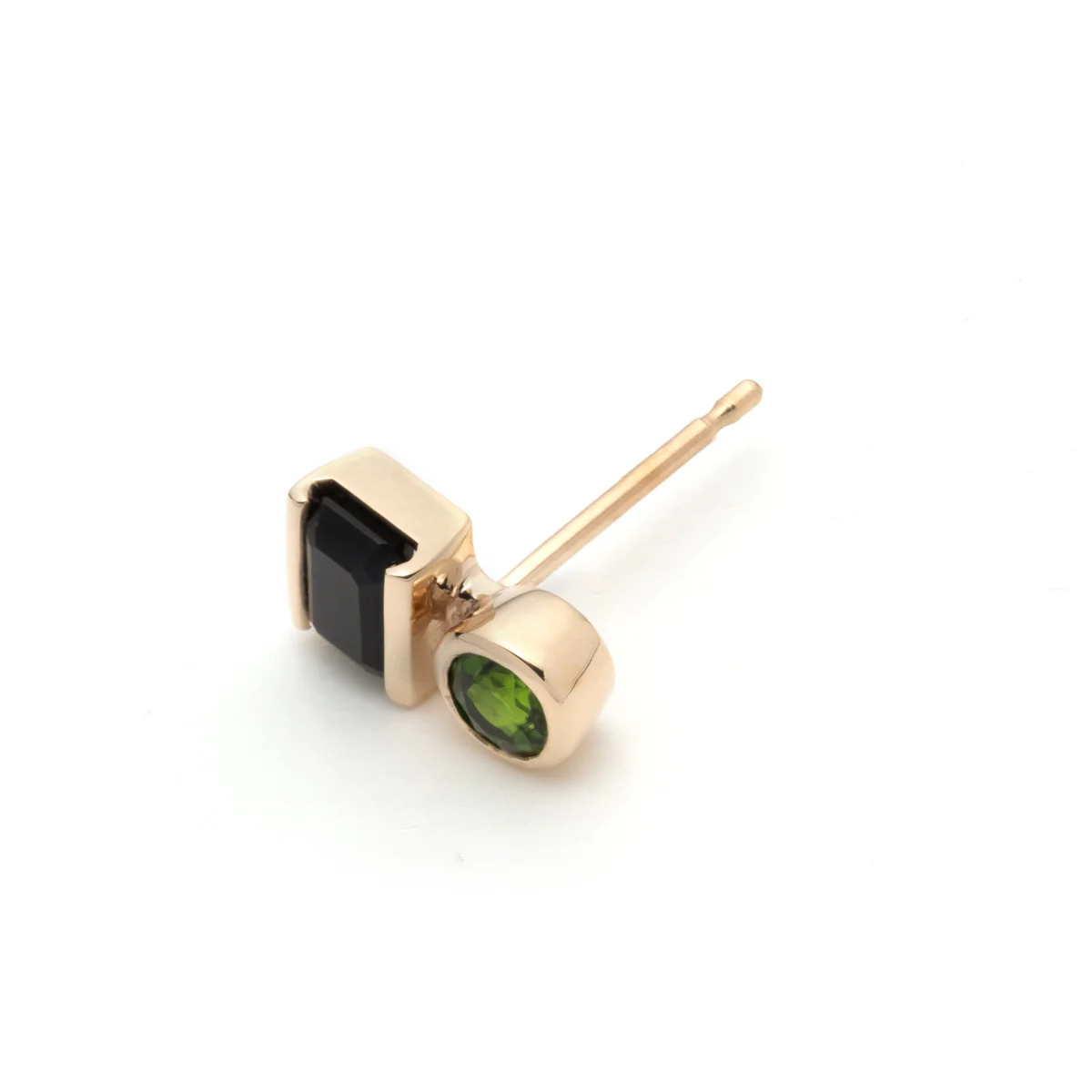 BIRD OF PARADISE Stud Earring Onyx & Chrome Diopside - Image 3