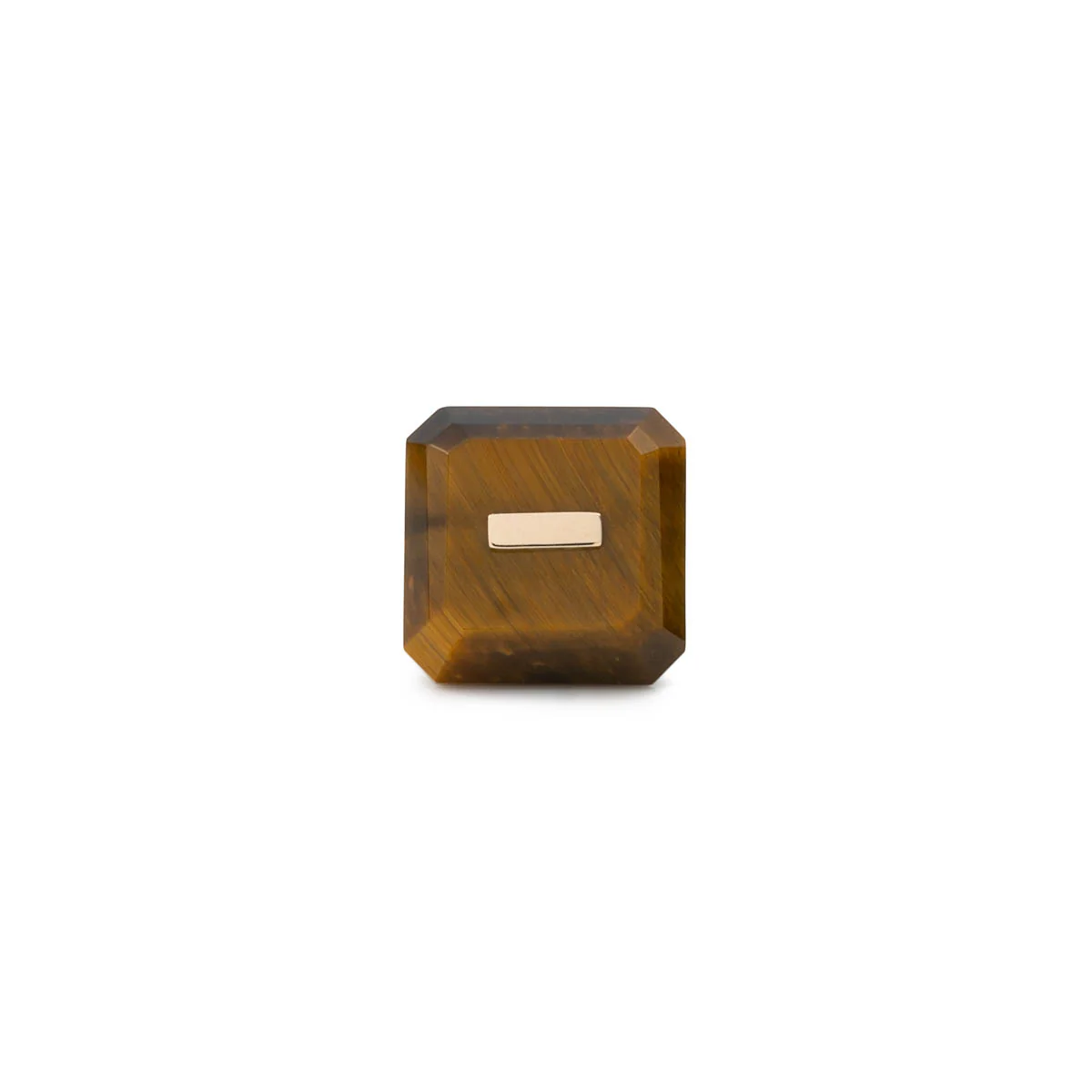 BIRD OF PARADISE Naked Square Stone Stud Earring, Tiger's eye - Image 3