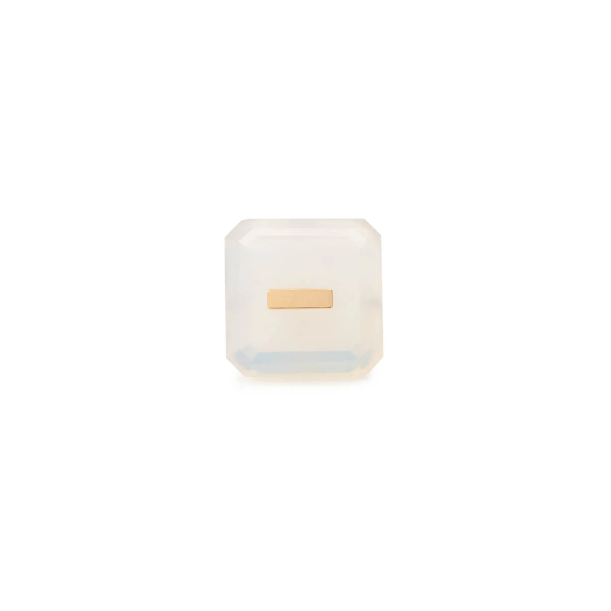 BIRD OF PARADISE Naked Square Stone Stud Earring, White Chalcedony - Image 3
