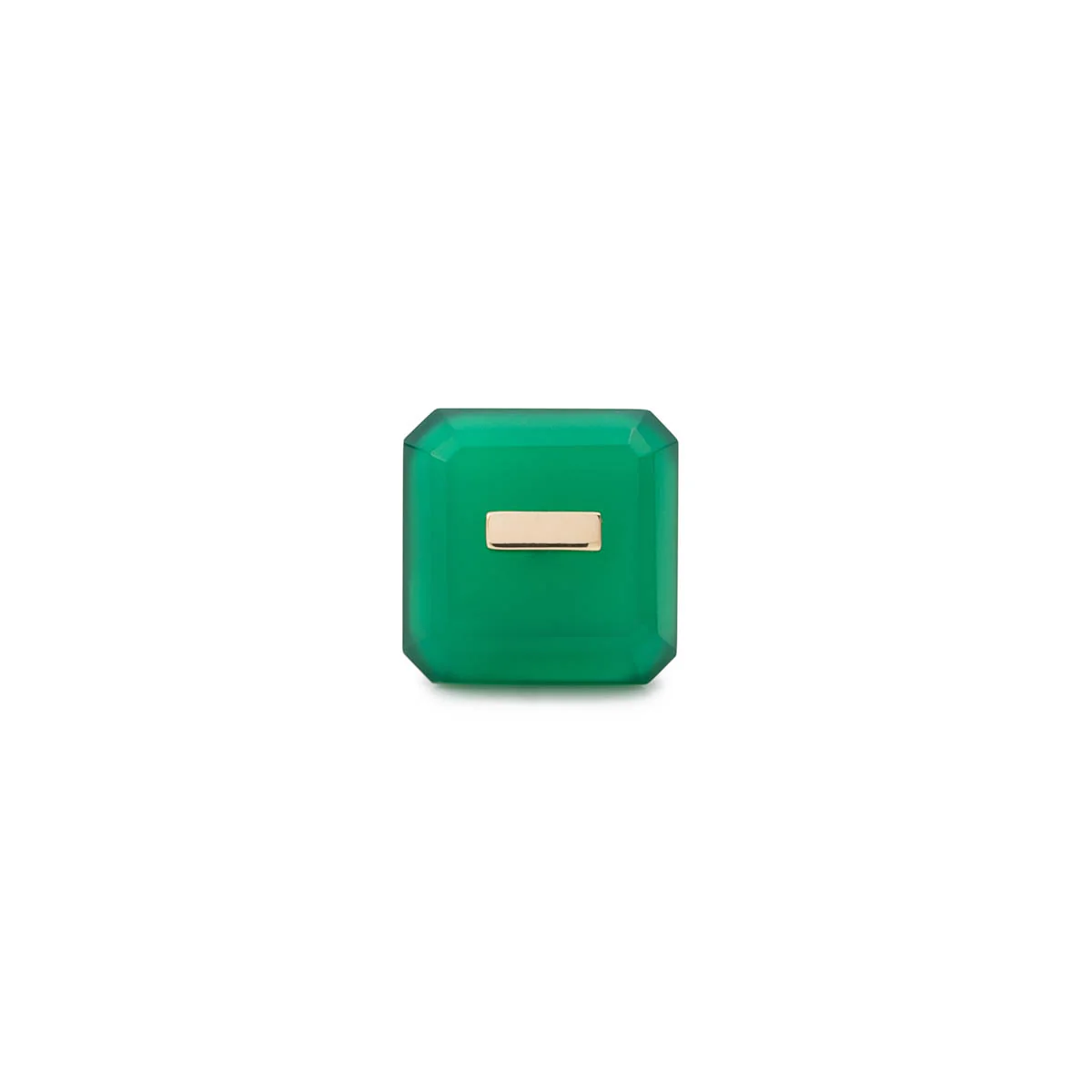 BIRD OF PARADISE Naked Square Stone Stud Earring, Green Agate - Image 3