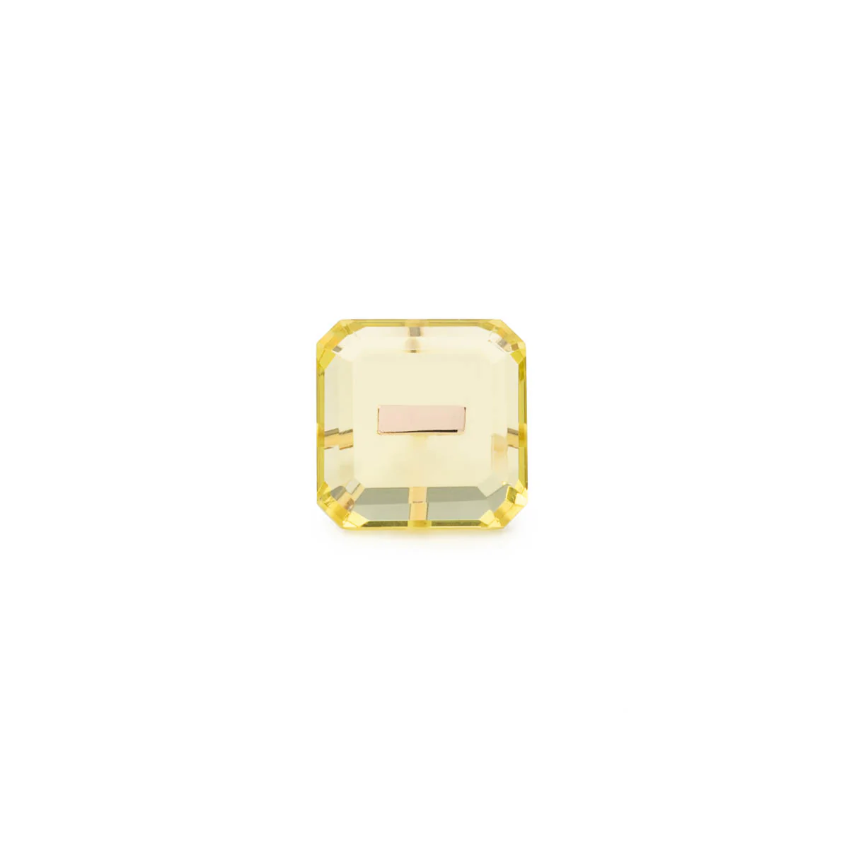 BIRD OF PARADISE Naked Square Stone Stud Earring, Lemon Quartz - Image 3