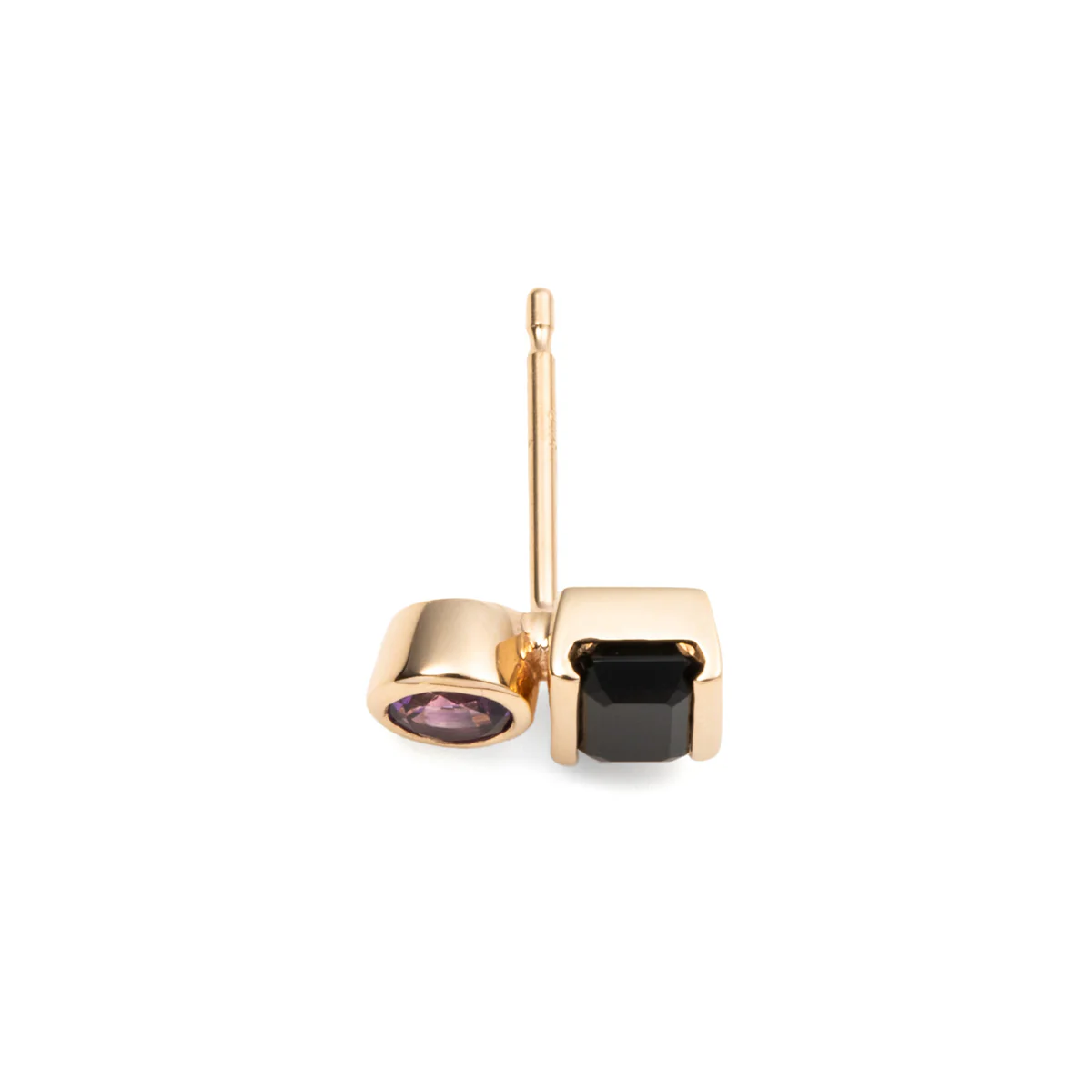 BIRD OF PARADISE Stud Earring Onyx & Amethyst - Image 4