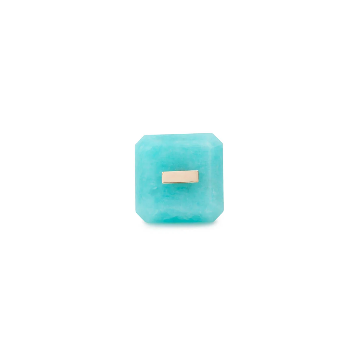 BIRD OF PARADISE Naked Square Stone Stud Earring, Amazanite - Image 3