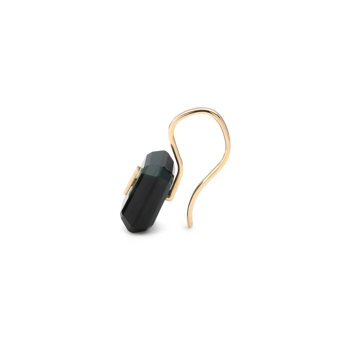 BIRD OF PARADISE Naked Square Stone Hook Earring, Blue Tiger's eye - Image 4