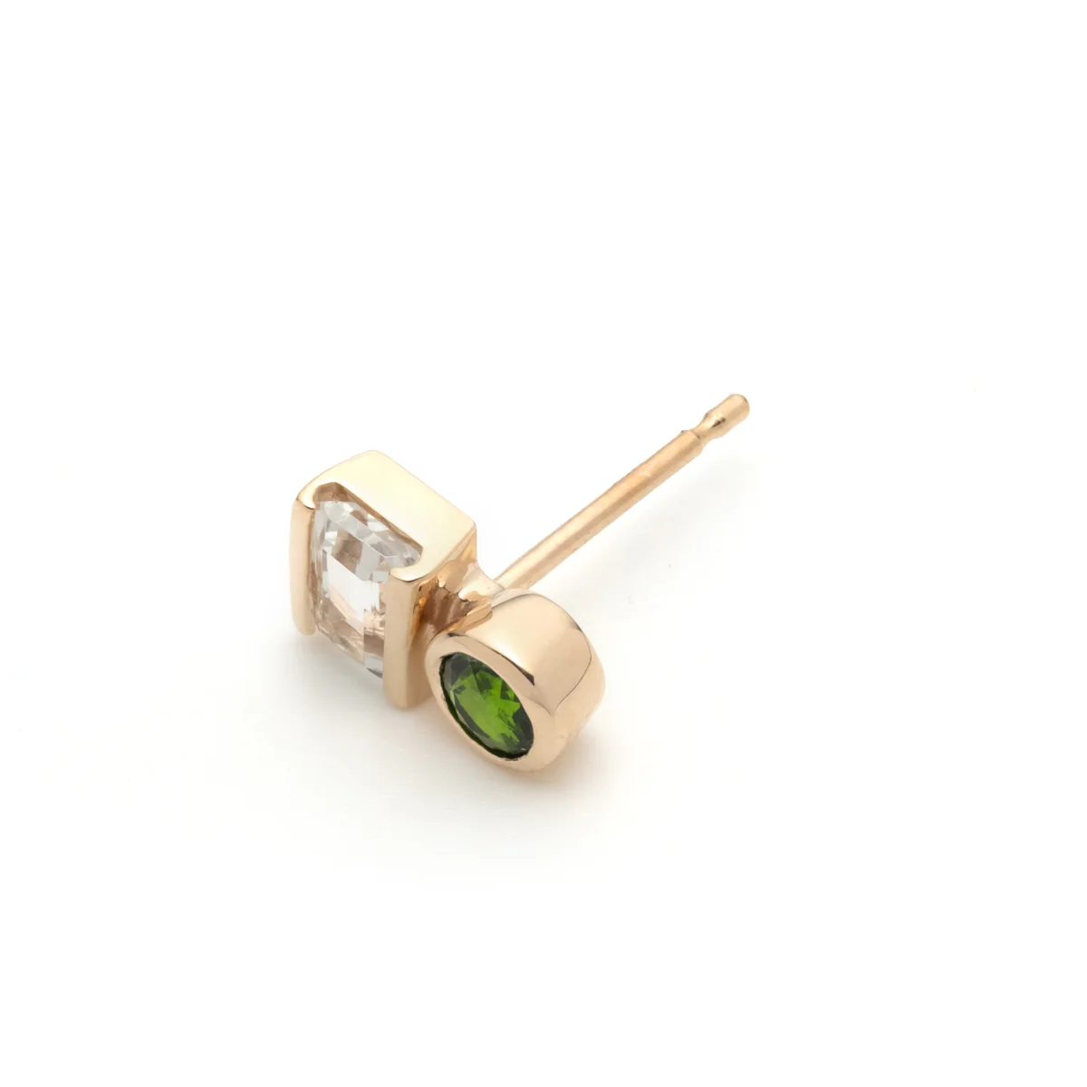 BIRD OF PARADISE Stud Earring White Topaz & Chrome Diopside - Image 3