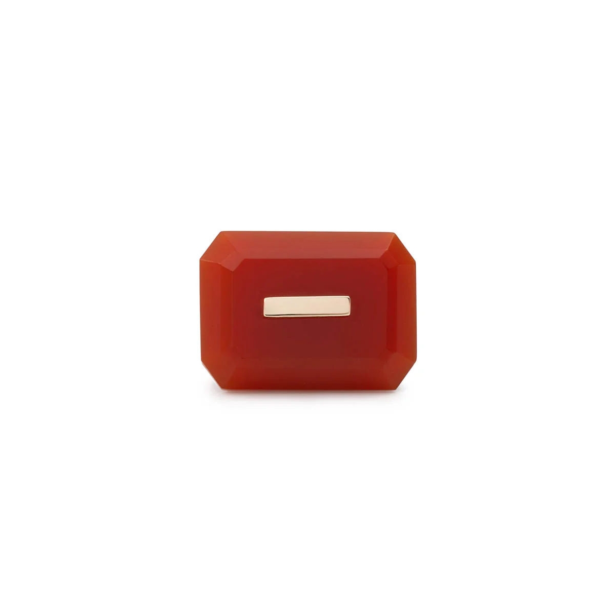 BIRD OF PARADISE Naked Rectangle Stone Stud Earring, Carnelian - Image 3