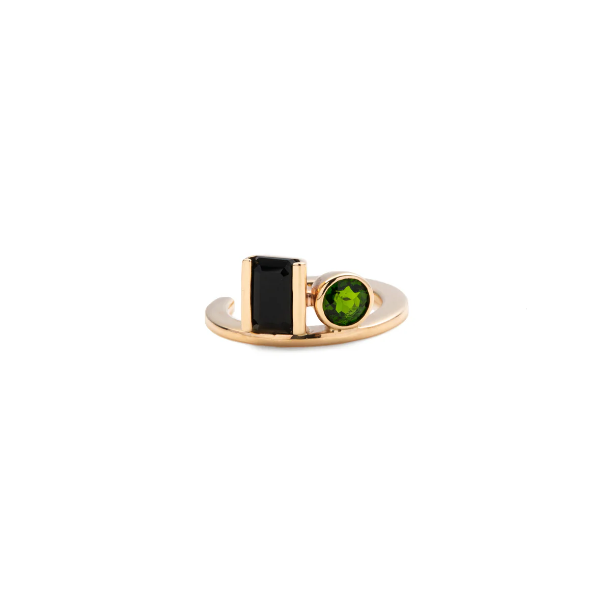 BIRD OF PARADISE Ear Cuff Onyx & Chrome Diopside - Image 3